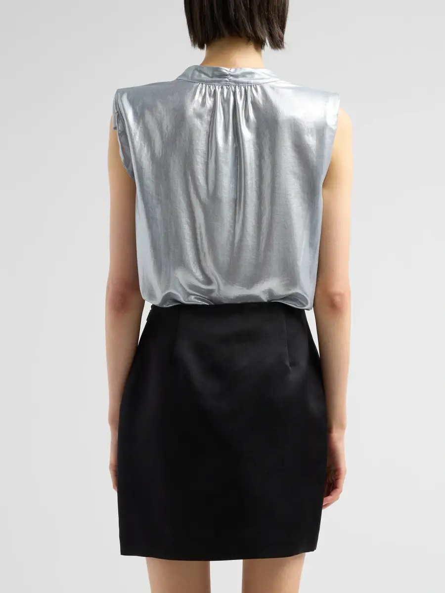 Ramy Brook Women's Lucien Metallic V-Neck Bodysuit | Thumbnail 3 Ramy Brook Women's Lucien Metallic V-Neck Bodysuit | Thumbnail 3