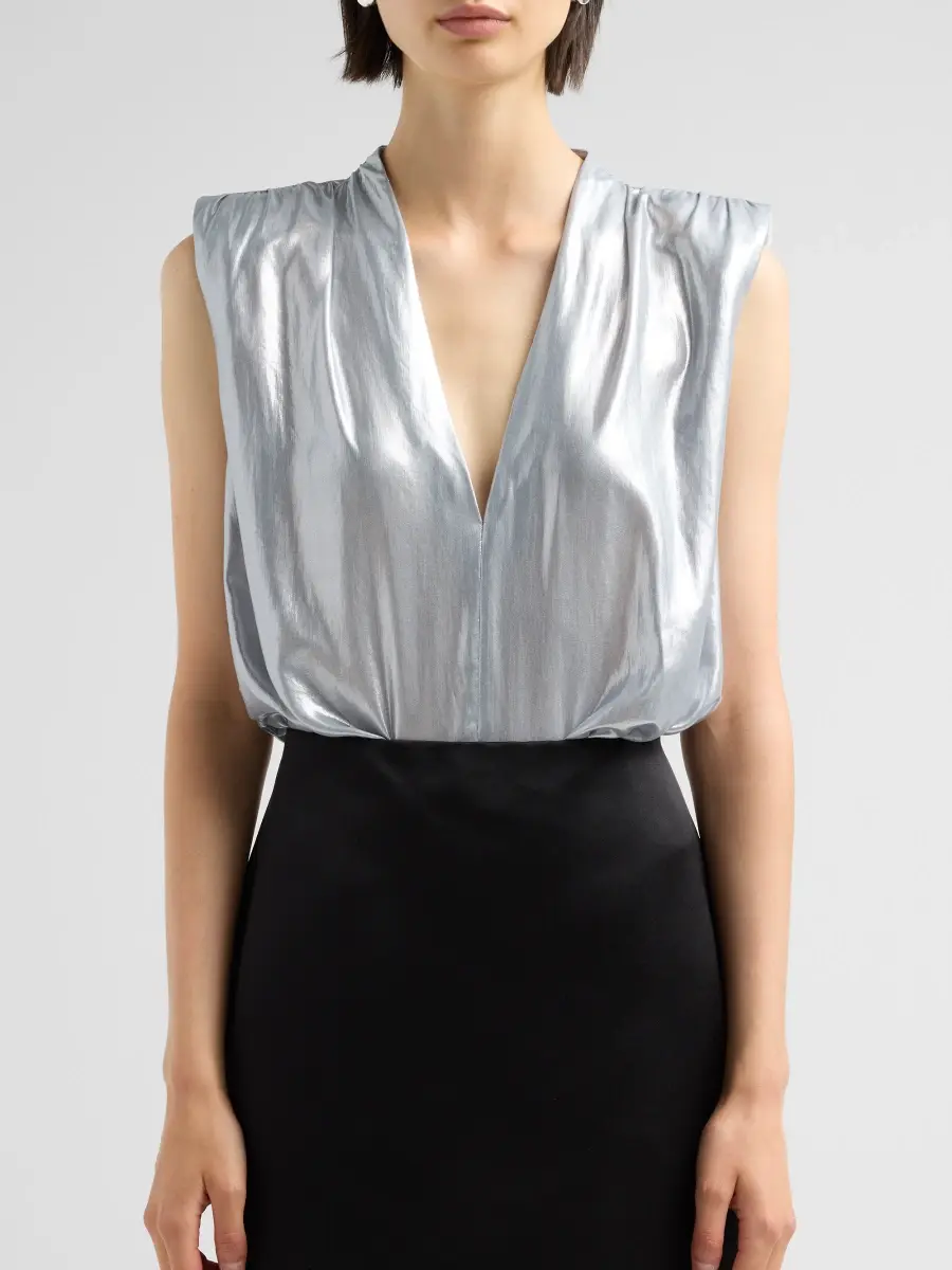 Ramy Brook Women's Lucien Metallic V-Neck Bodysuit | Thumbnail 5 Ramy Brook Women's Lucien Metallic V-Neck Bodysuit | Thumbnail 5