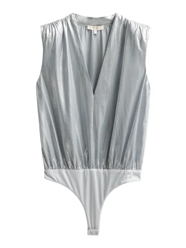 Ramy Brook Women's Lucien Metallic V-Neck Bodysuit