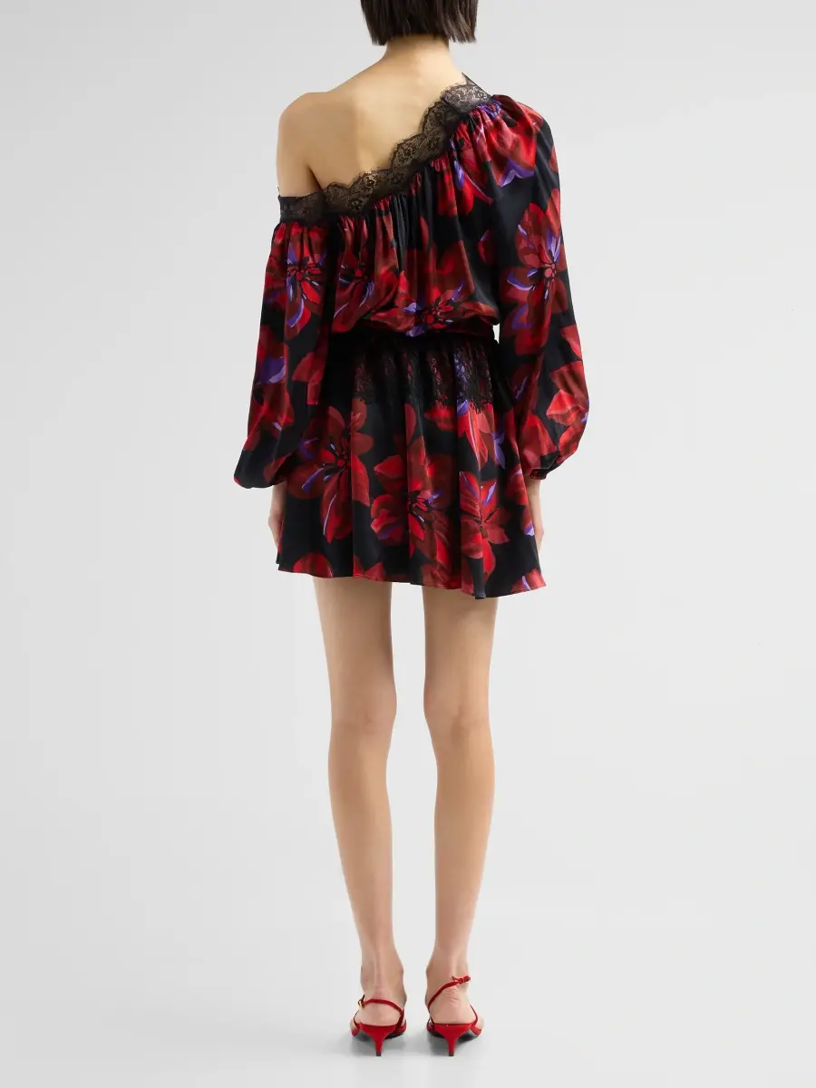 Ramy Brook Women's Gianni Lace-Trim One-Shoulder Mini Dress | Thumbnail 3 Ramy Brook Women's Gianni Lace-Trim One-Shoulder Mini Dress | Thumbnail 3