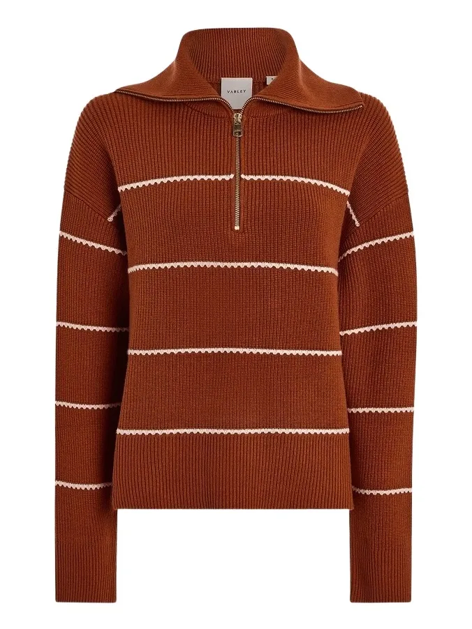 Women's Swanson Striped Zip-Front Sweater Women's Swanson Striped Zip-Front Sweater