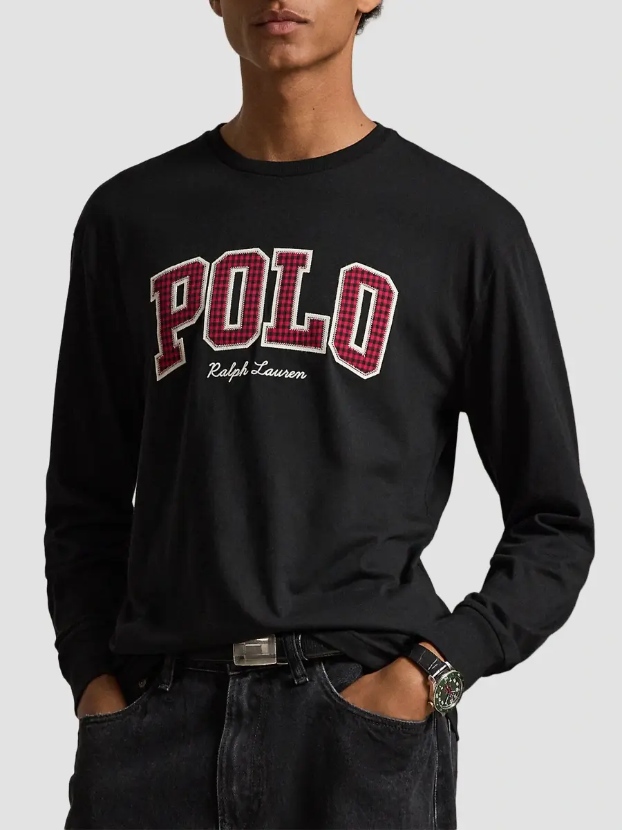Polo Ralph Lauren Men's Plaid Logo Cotton Jersey T-Shirt | Thumbnail 4 Polo Ralph Lauren Men's Plaid Logo Cotton Jersey T-Shirt | Thumbnail 4