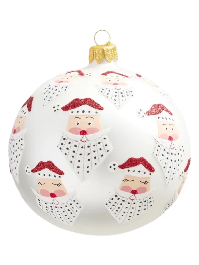 Thomas Glenn Sparky Santa Glass Ornament