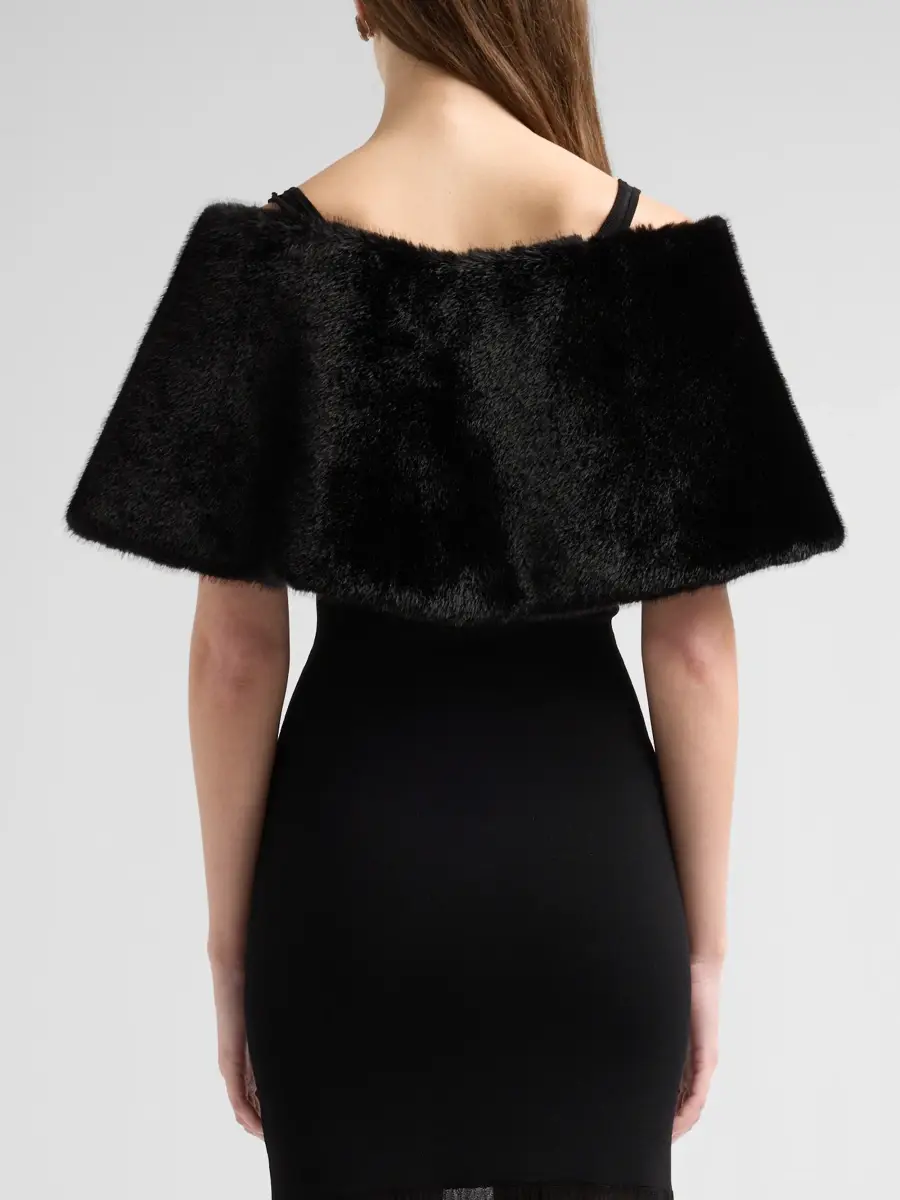 Carolyn Rowan Collection Women's Embellished Faux-Fur Shrug | Thumbnail 3 Carolyn Rowan Collection Women's Embellished Faux-Fur Shrug | Thumbnail 3