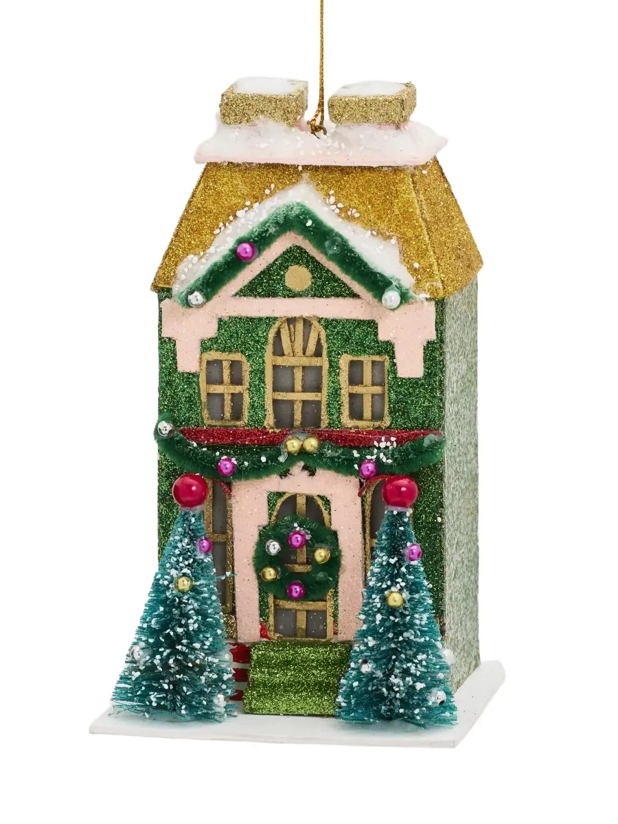 Cody Foster & Co Glass Vintage House Ornament