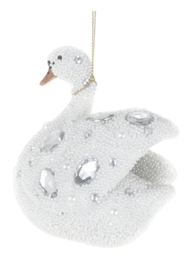 Cody Foster & Co Jeweled Swan Resin Ornament
