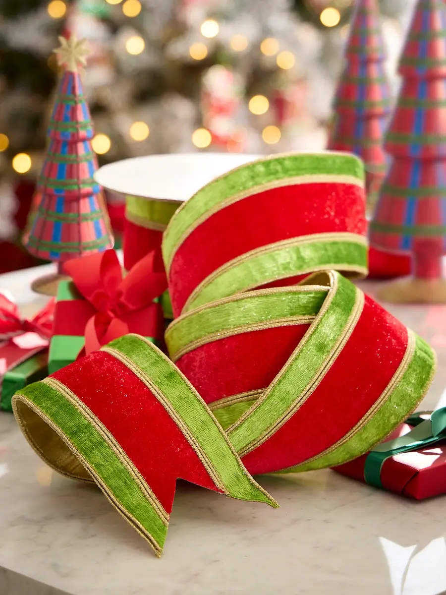 D. Stevens Striped Velvet Ribbon