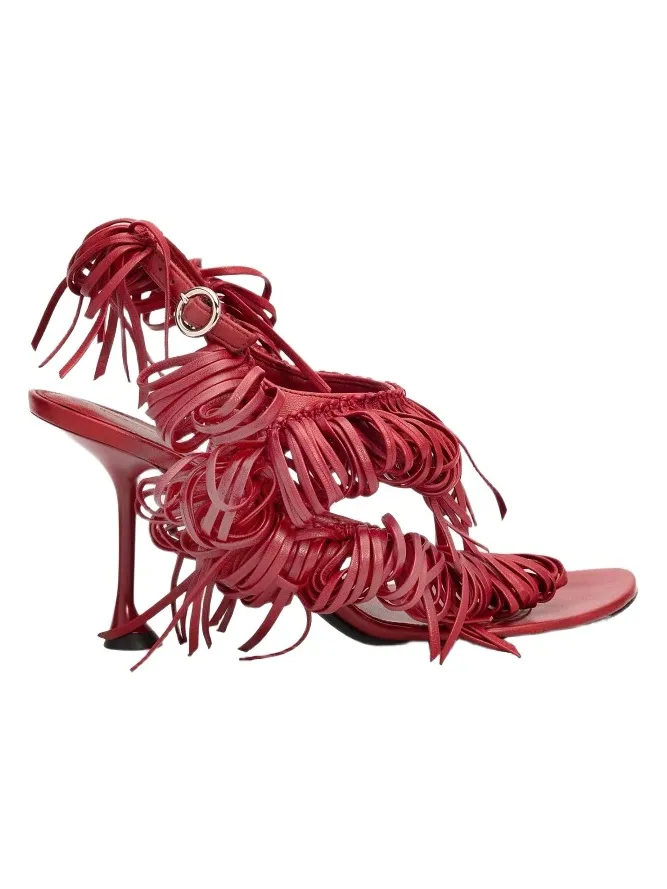 Proenza Schouler Women's Tee 85MM Nappa Leather Loop Sandals | Thumbnail 1 Proenza Schouler Women's Tee 85MM Nappa Leather Loop Sandals | Thumbnail 1