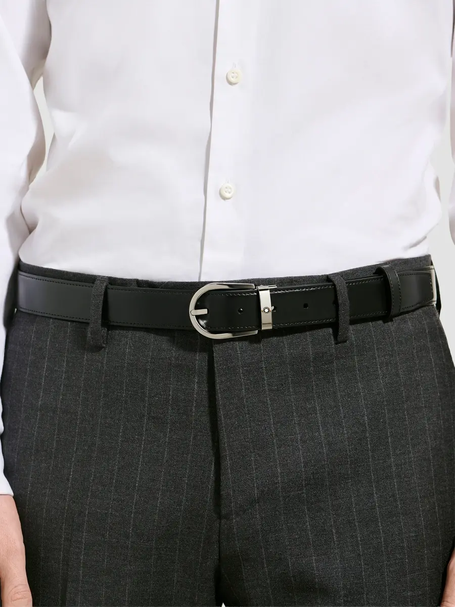 Montblanc Men's Horseshoe Reversible Leather Belt | Thumbnail 2 Montblanc Men's Horseshoe Reversible Leather Belt | Thumbnail 2