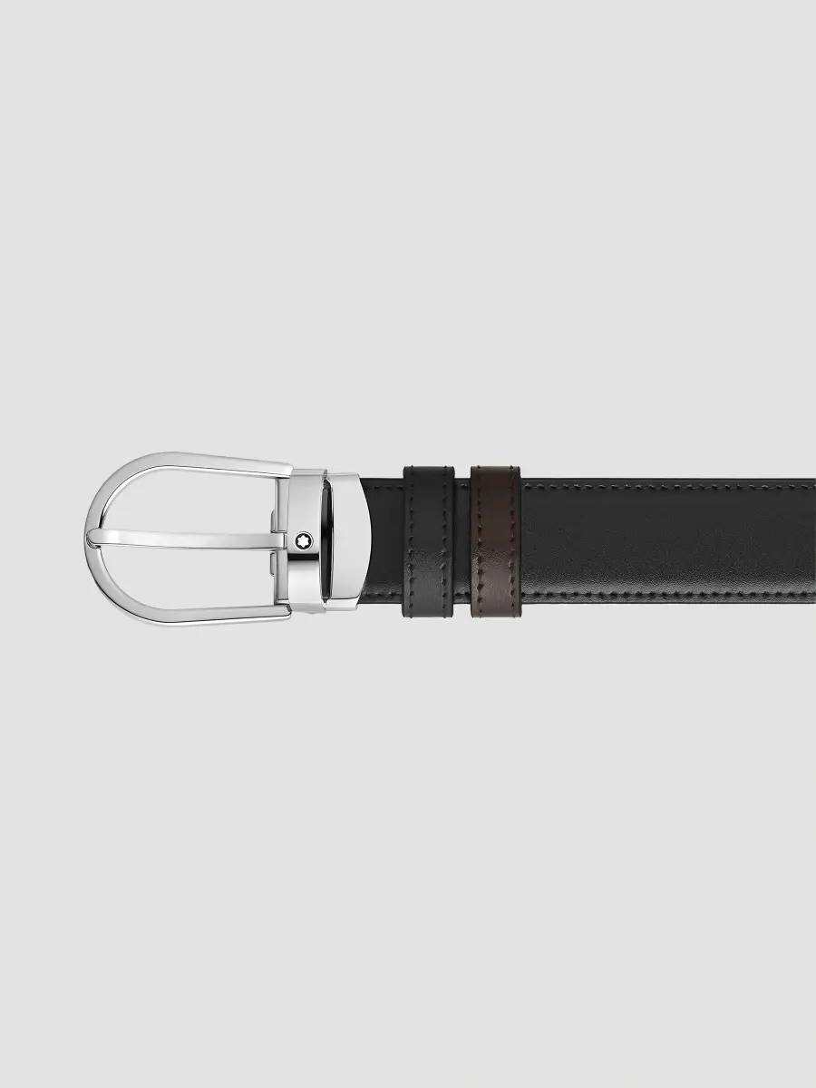 Montblanc Men's Horseshoe Reversible Leather Belt | Thumbnail 3 Montblanc Men's Horseshoe Reversible Leather Belt | Thumbnail 3