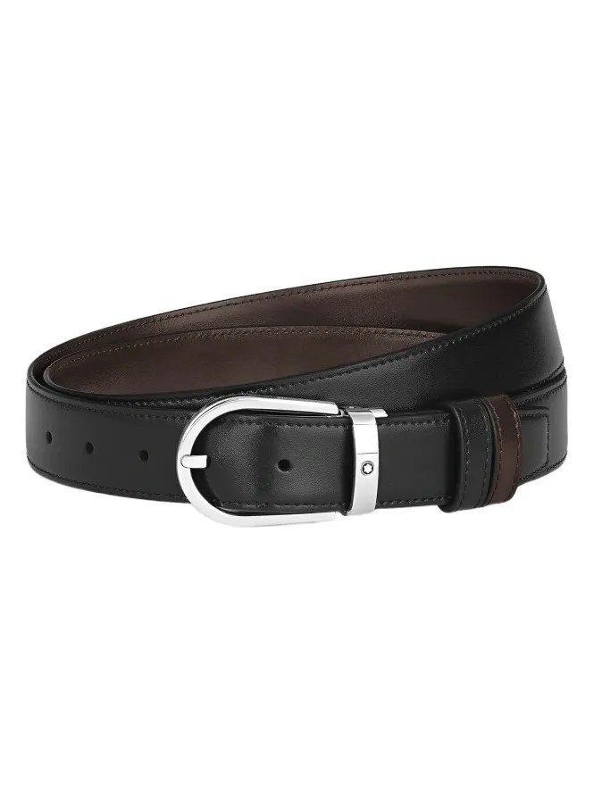 Men's Horseshoe Reversible Leather Belt