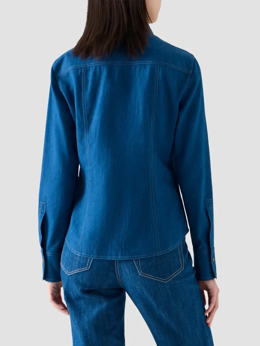 Akris punto Women's Lightweight Denim Shirt | Thumbnail 3