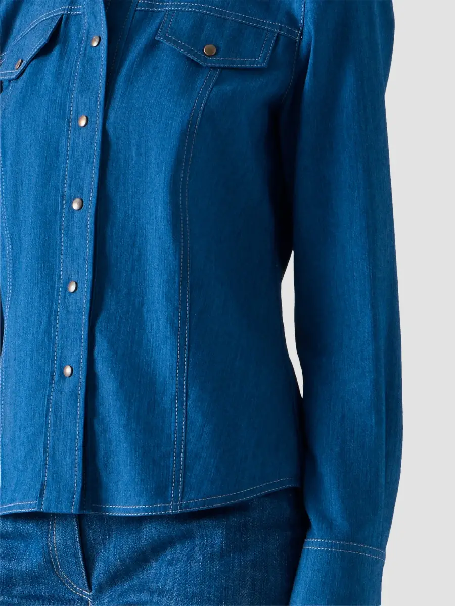 Akris punto Women's Lightweight Denim Shirt | Thumbnail 5