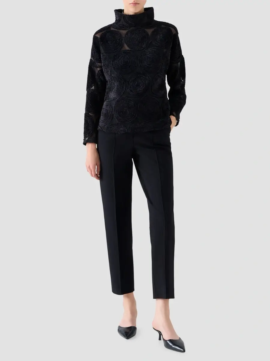 Akris punto Women's Chenille Embroidered Mesh Blouse | Thumbnail 2 Akris punto Women's Chenille Embroidered Mesh Blouse | Thumbnail 2
