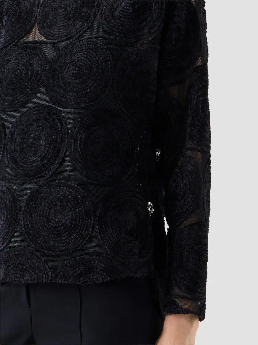 Akris punto Women's Chenille Embroidered Mesh Blouse | Thumbnail 5 Akris punto Women's Chenille Embroidered Mesh Blouse | Thumbnail 5