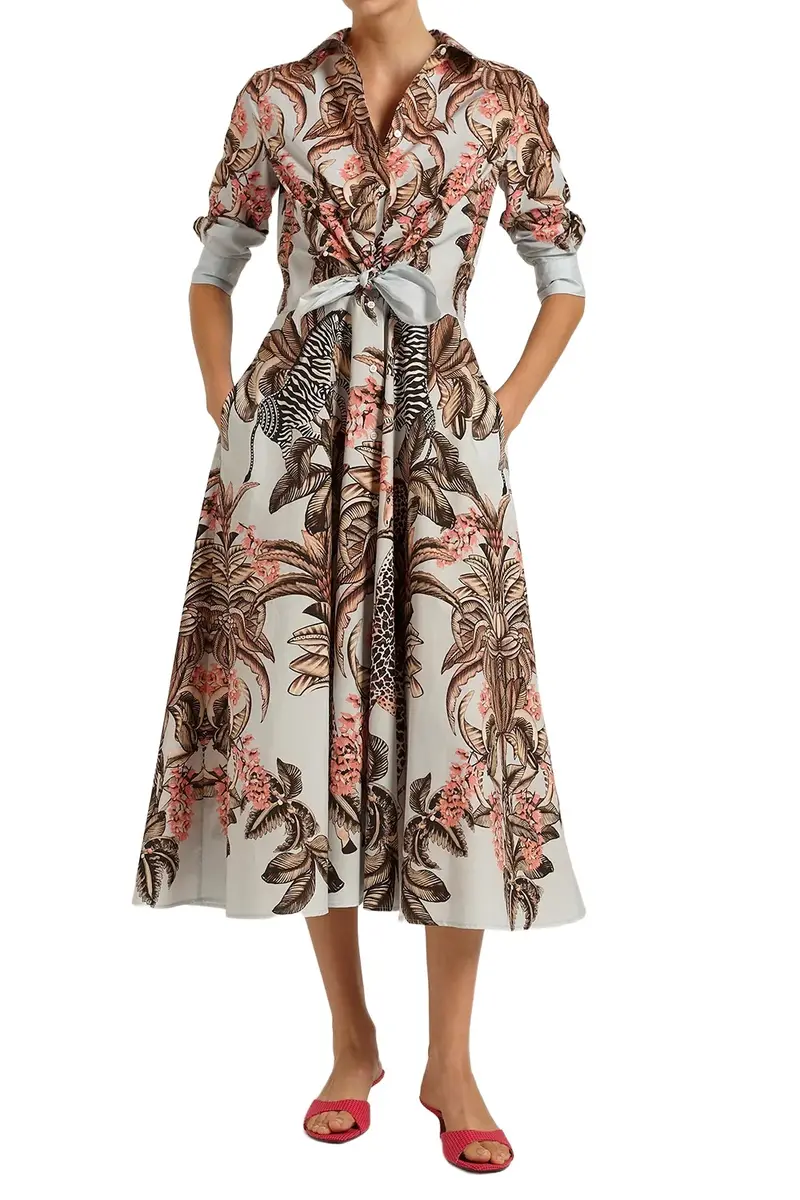 SARA ROKA Dralla Midi Dress - Light Pastel Blue