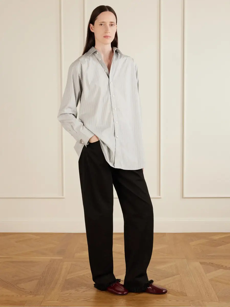 Phoebe Philo Pinstripe cotton-poplin shirt | Thumbnail 2