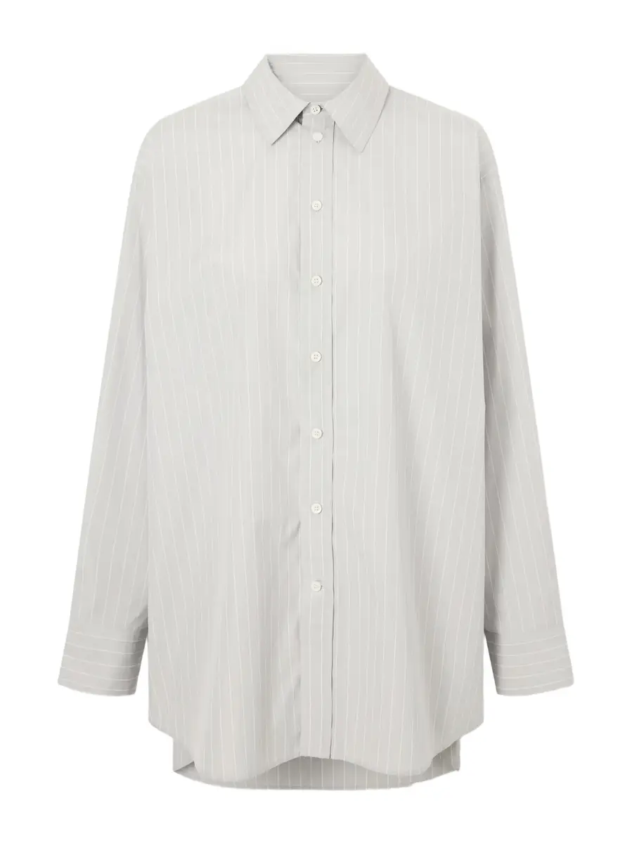 Pinstripe cotton-poplin shirt