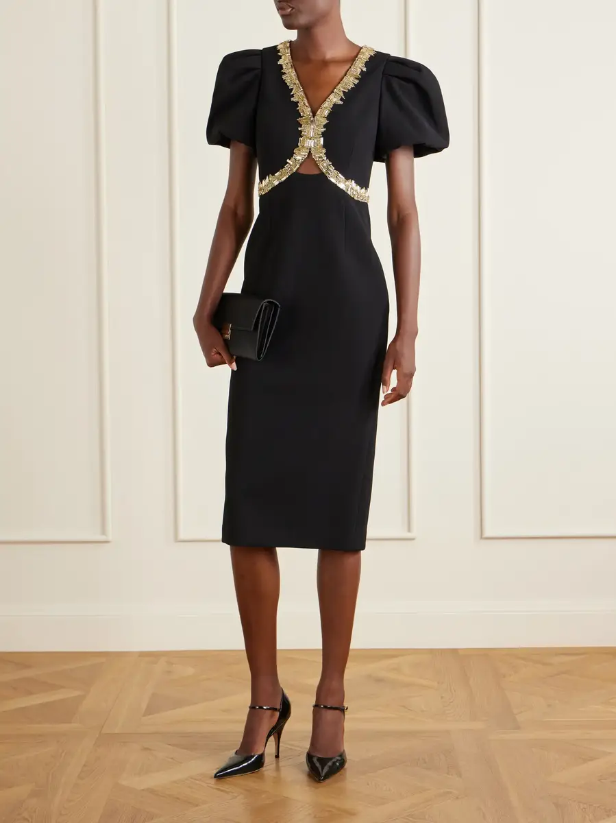 Rebecca Vallance Alexandrite embellished cady midi dress | Thumbnail 2
