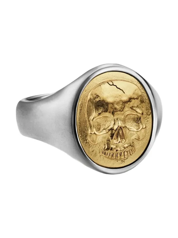 David Yurman Men's Memento Mori Skull Ring in Sterling Silver - Silver