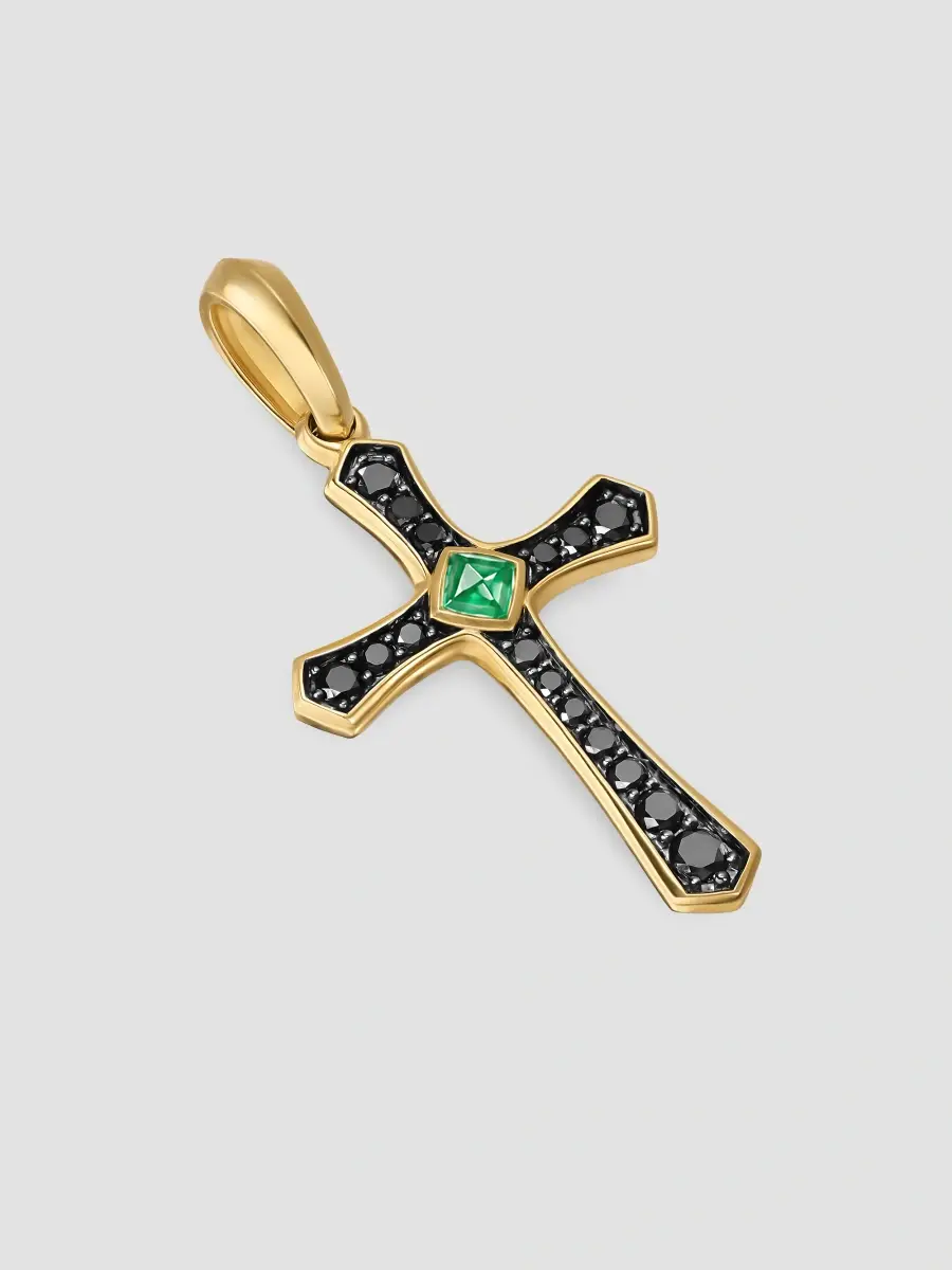 David Yurman Men's Knife Edge Cross Amulet in 18K Yellow Gold | Thumbnail 2 David Yurman Men's Knife Edge Cross Amulet in 18K Yellow Gold | Thumbnail 2