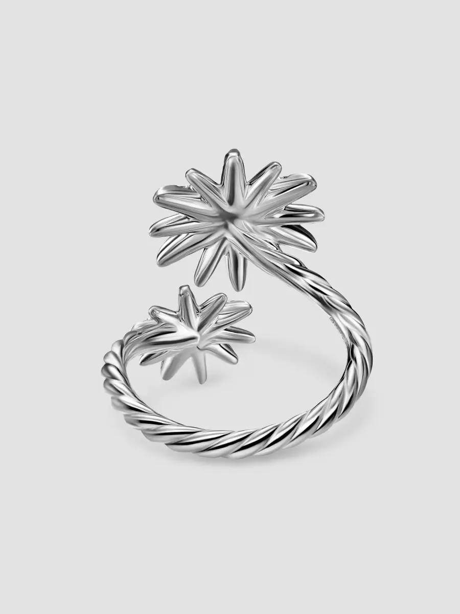 David Yurman Women's Starburst Bypass Ring in Sterling Silver - Silver Multi | Thumbnail 5
