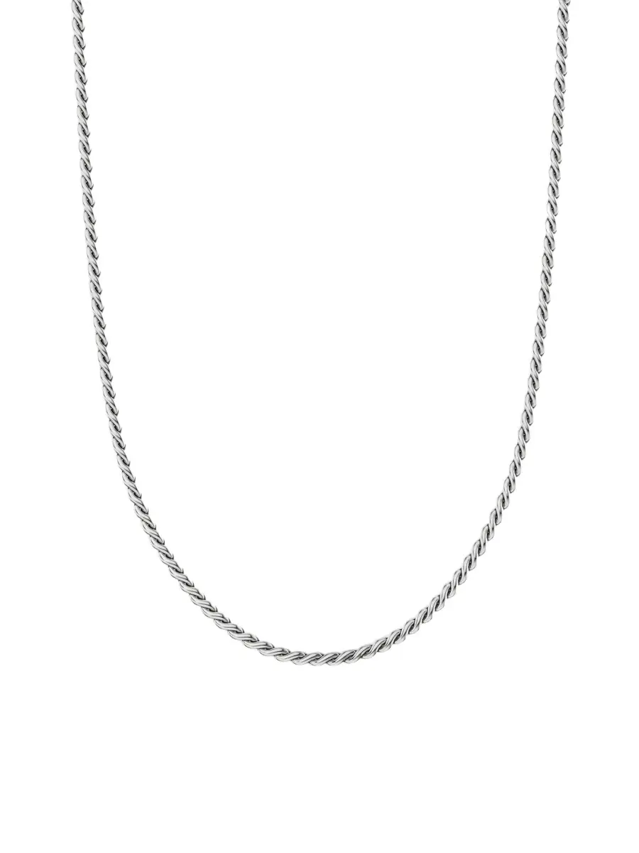 Women's Sculpted Cable Chain Necklace in Sterling Silver, 2.7mm Women's Sculpted Cable Chain Necklace in Sterling Silver, 2.7mm