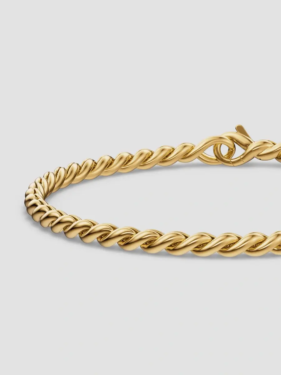David Yurman Men's Sculpted Cable Chain Bracelet in 18K Yellow Gold, 3.7MM | Thumbnail 5 David Yurman Men's Sculpted Cable Chain Bracelet in 18K Yellow Gold, 3.7MM | Thumbnail 5