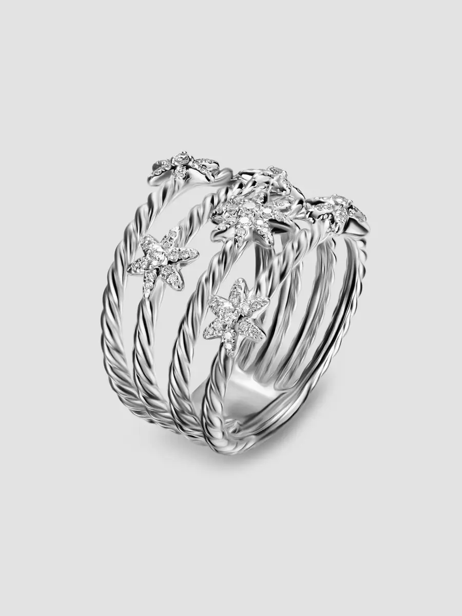 David Yurman Women's Petite Starburst Multi Row Ring in Sterling Silver - Silver | Thumbnail 2