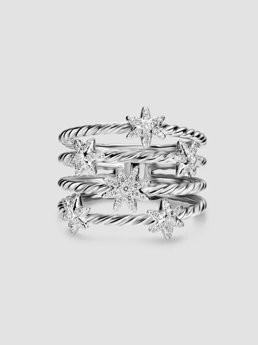 David Yurman Women's Petite Starburst Multi Row Ring in Sterling Silver - Silver | Thumbnail 3