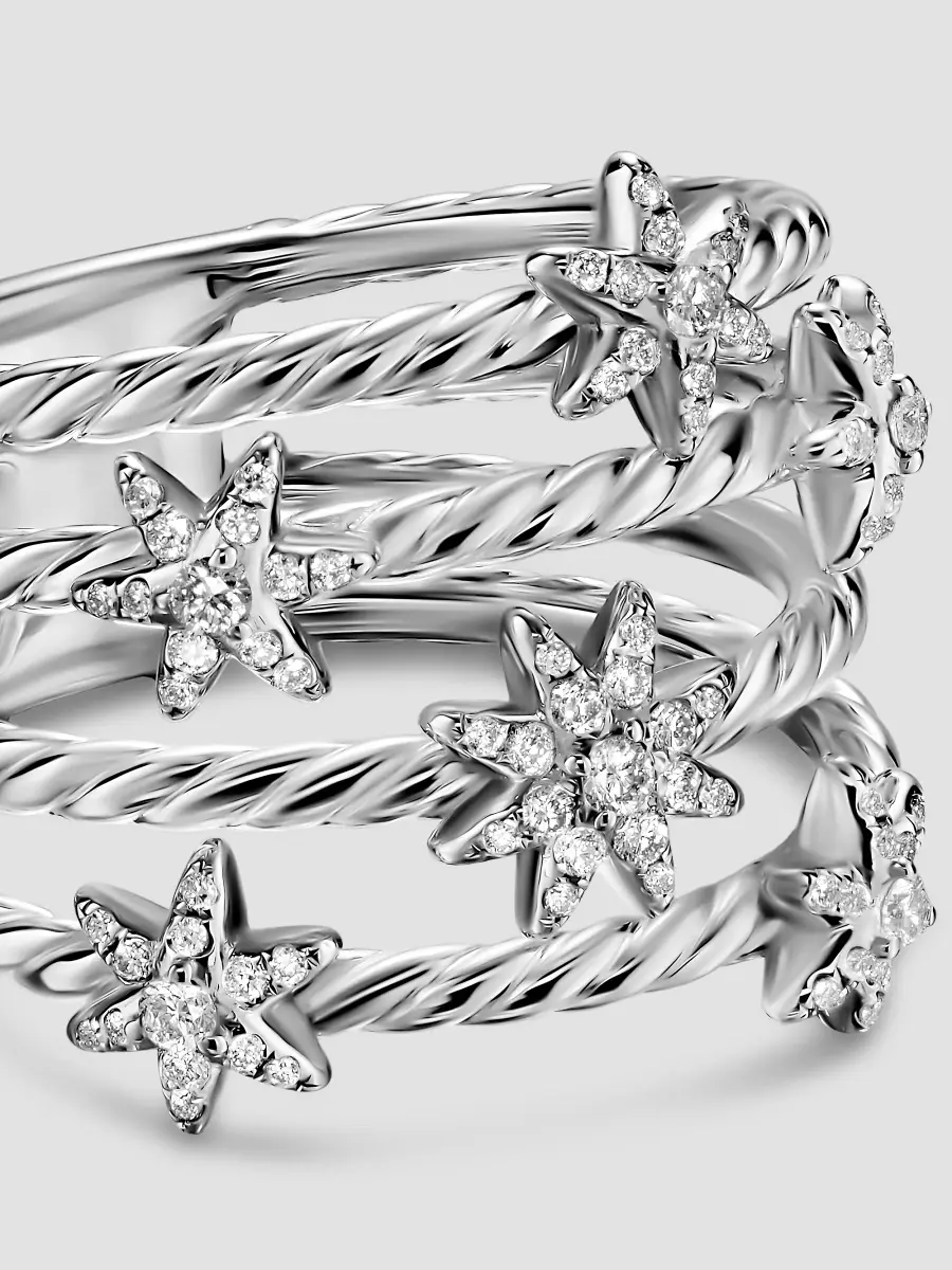 David Yurman Women's Petite Starburst Multi Row Ring in Sterling Silver - Silver | Thumbnail 4