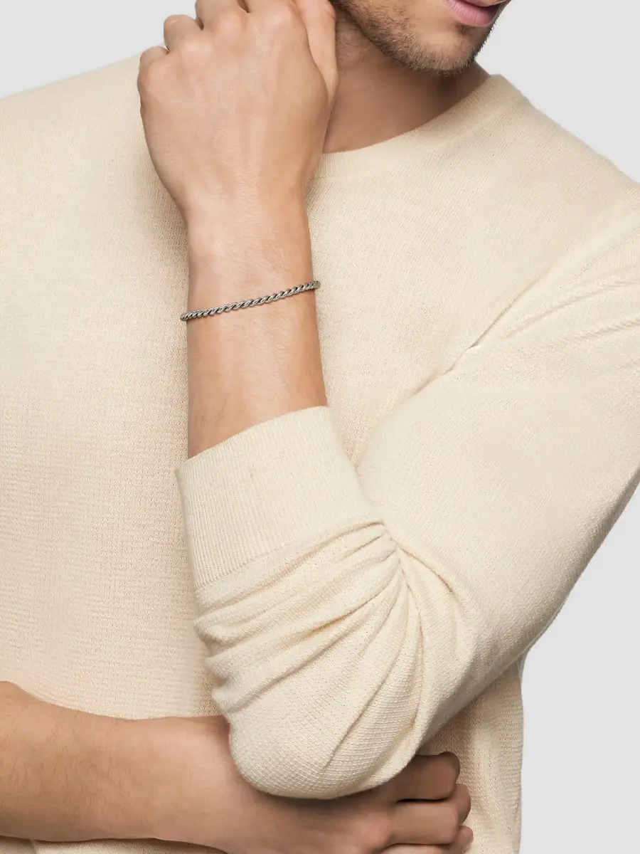 David Yurman Men's Sculpted Cable Chain Bracelet in Sterling Silver, 3.7MM | Thumbnail 2 David Yurman Men's Sculpted Cable Chain Bracelet in Sterling Silver, 3.7MM | Thumbnail 2
