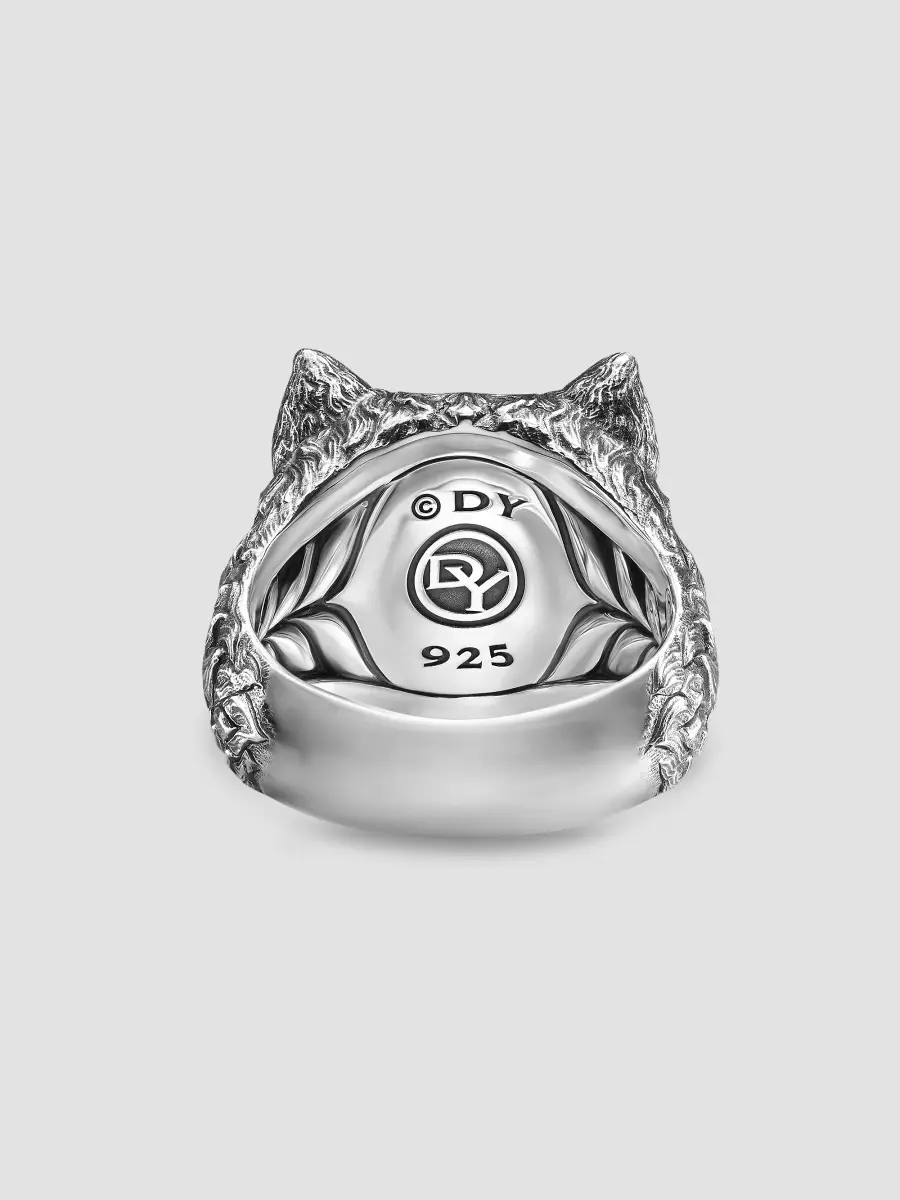 David Yurman Men's Petrvs Wolf Signet Ring in Sterling Silver, 25MM | Thumbnail 5 David Yurman Men's Petrvs Wolf Signet Ring in Sterling Silver, 25MM | Thumbnail 5
