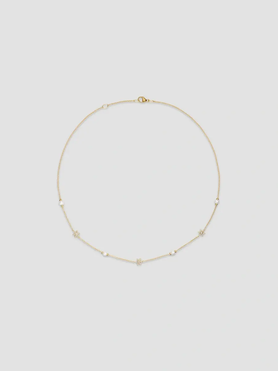 David Yurman Women's Petite Starburst and Pearl Station Chain Necklace in 18K Yellow Gold 6MM | Thumbnail 3 David Yurman Women's Petite Starburst and Pearl Station Chain Necklace in 18K Yellow Gold 6MM | Thumbnail 3