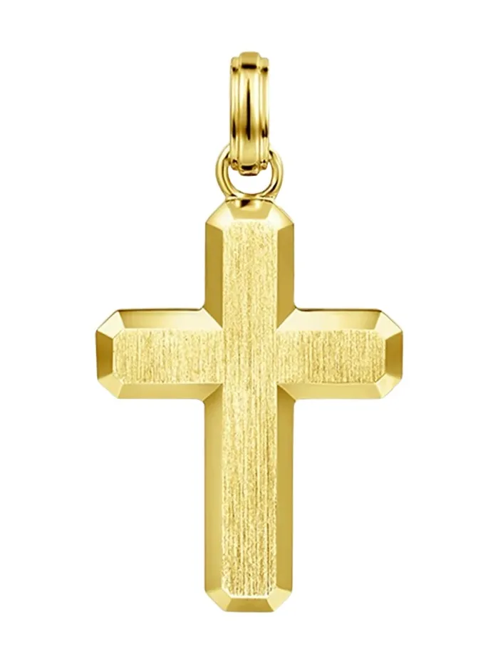 Gabriel & Co Men's Contemporary 14K Yellow Gold Cross Pendant