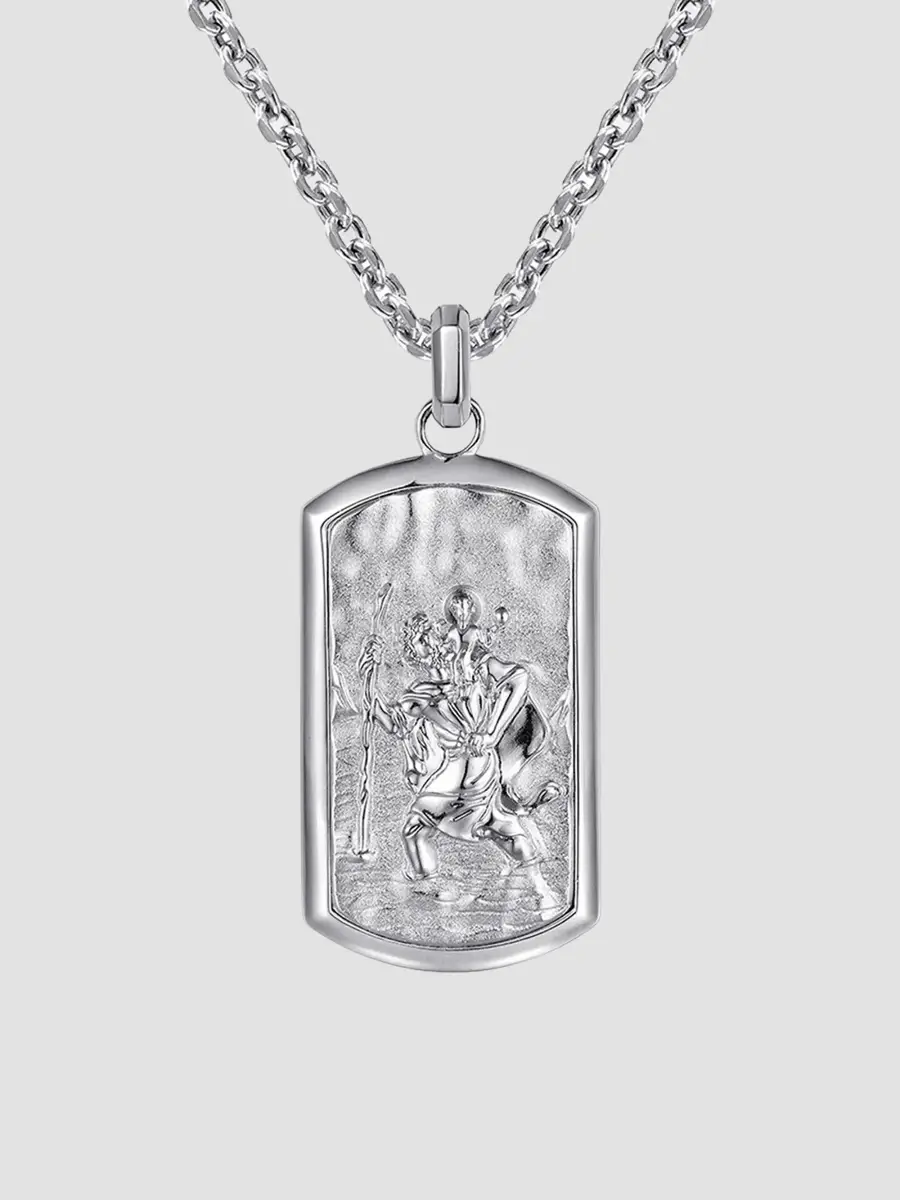 Gabriel & Co Men's Modern Relics Sterling Silver Dog Tag Pendant Necklace | Thumbnail 3 Gabriel & Co Men's Modern Relics Sterling Silver Dog Tag Pendant Necklace | Thumbnail 3