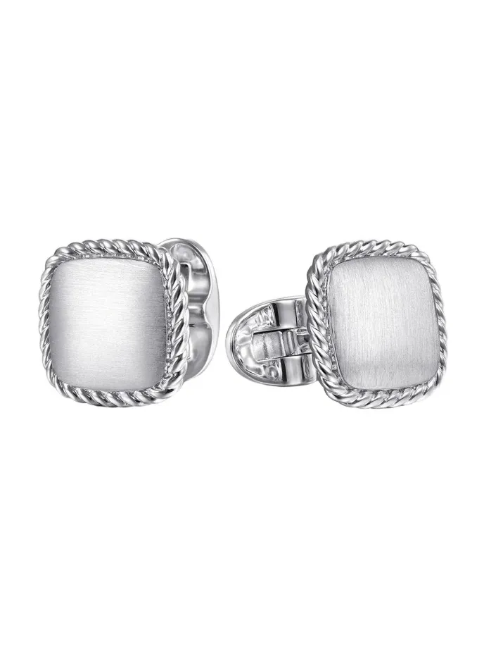Gabriel & Co Men's Hampton Sterling Silver Twisted Cable Cushion Cufflinks