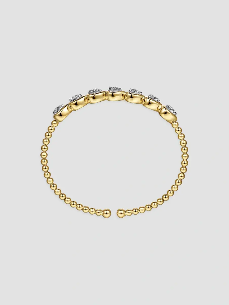 Gabriel & Co Women's Bujukan 14K Two-Tone Gold & 0.50 TCW Pear Bezel Diamond Bangle Bracelet | Thumbnail 4 Gabriel & Co Women's Bujukan 14K Two-Tone Gold & 0.50 TCW Pear Bezel Diamond Bangle Bracelet | Thumbnail 4