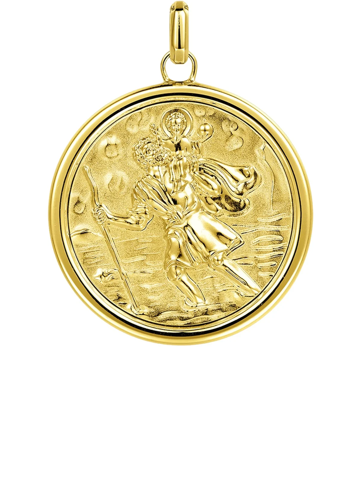Gabriel & Co Men's Modern Relics 14K Yellow Gold St. Christopher Pendant