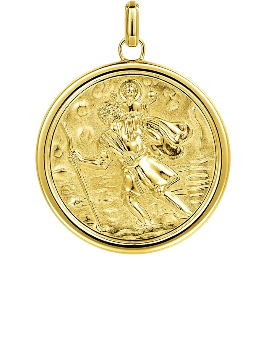 Gabriel & Co Men's Modern Relics 14K Yellow Gold St. Christopher Pendant