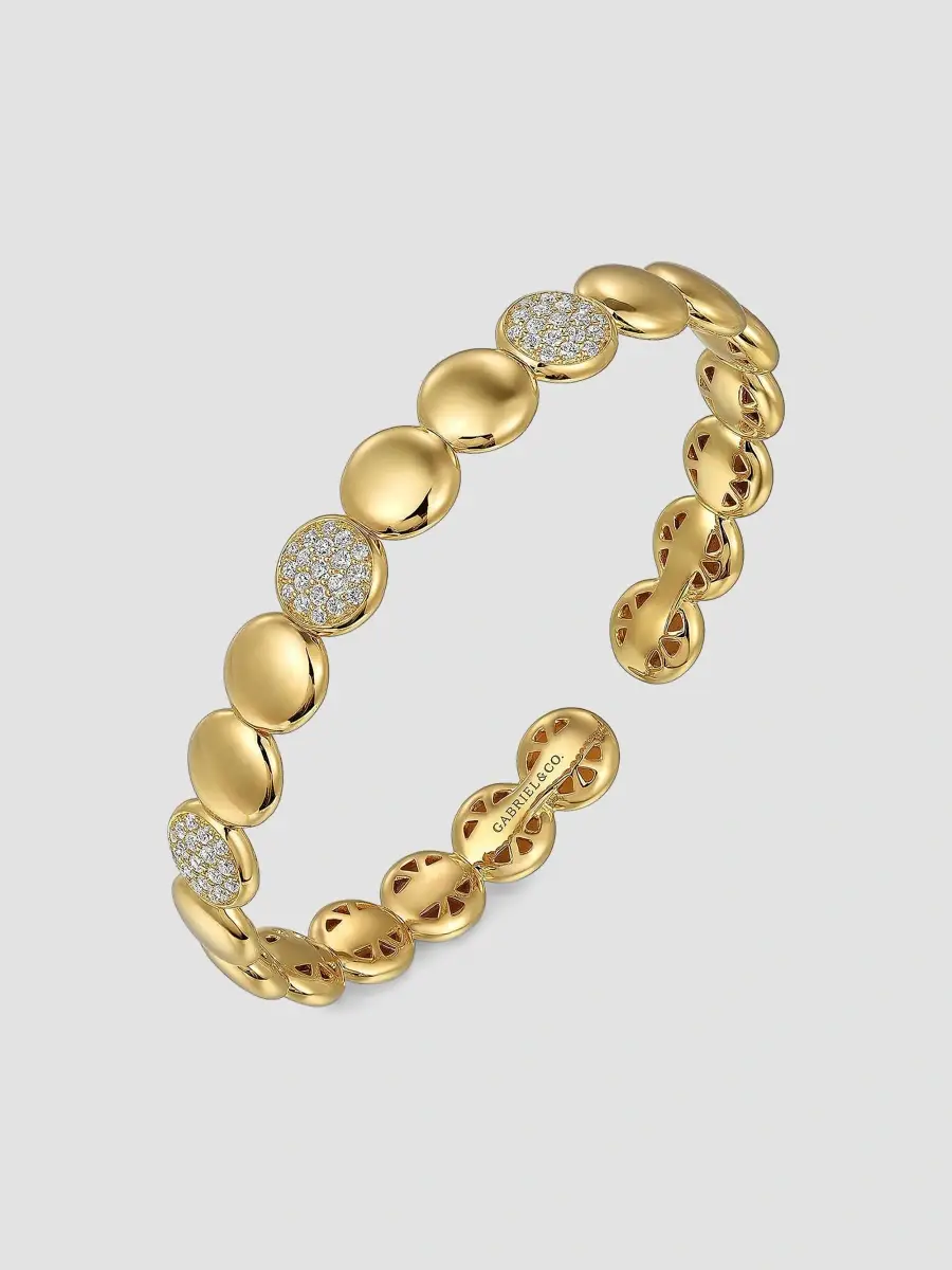 Gabriel & Co Women's Contemporary 14K Yellow Gold & 0.55 TCW Diamond Cuff | Thumbnail 3 Gabriel & Co Women's Contemporary 14K Yellow Gold & 0.55 TCW Diamond Cuff | Thumbnail 3