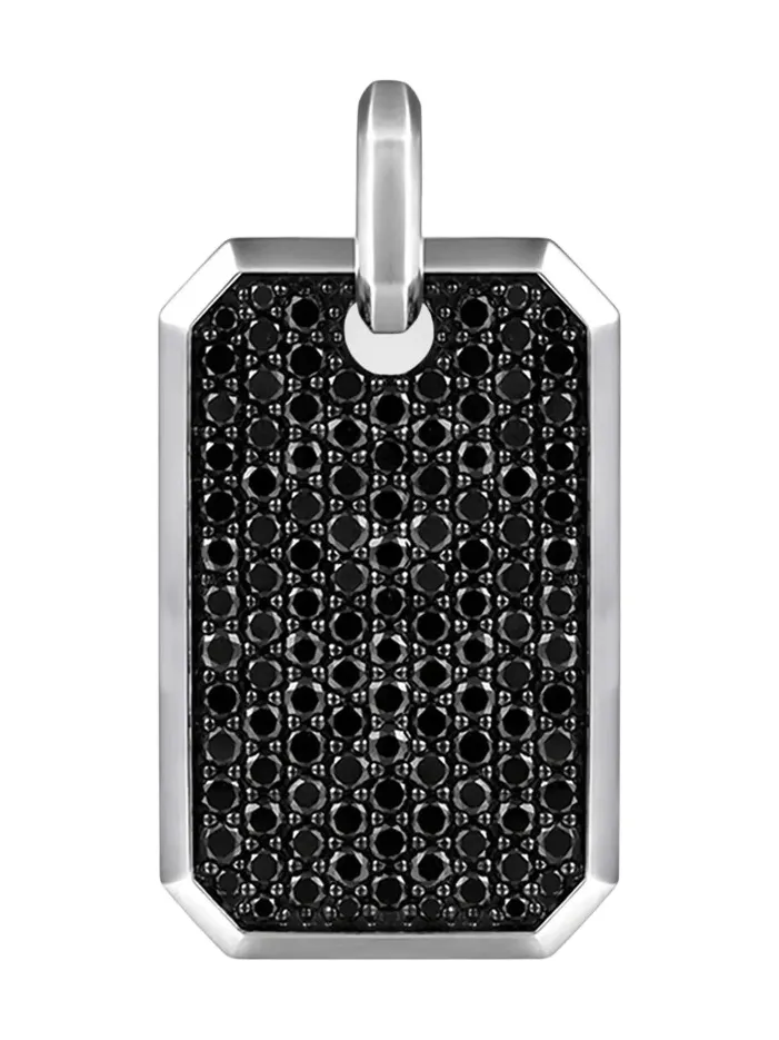 Gabriel & Co Men's Modern Relics Sterling Silver & Black Spinel Dog Tag Pendant