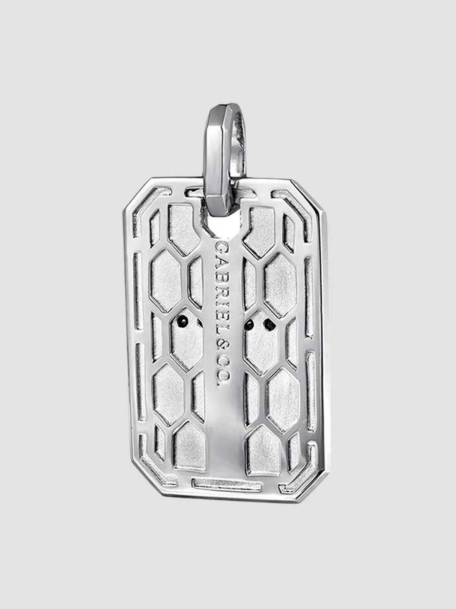 Gabriel & Co Men's Modern Relics Sterling Silver & Black Spinel Cross Dog Tag Pendant | Thumbnail 3 Gabriel & Co Men's Modern Relics Sterling Silver & Black Spinel Cross Dog Tag Pendant | Thumbnail 3