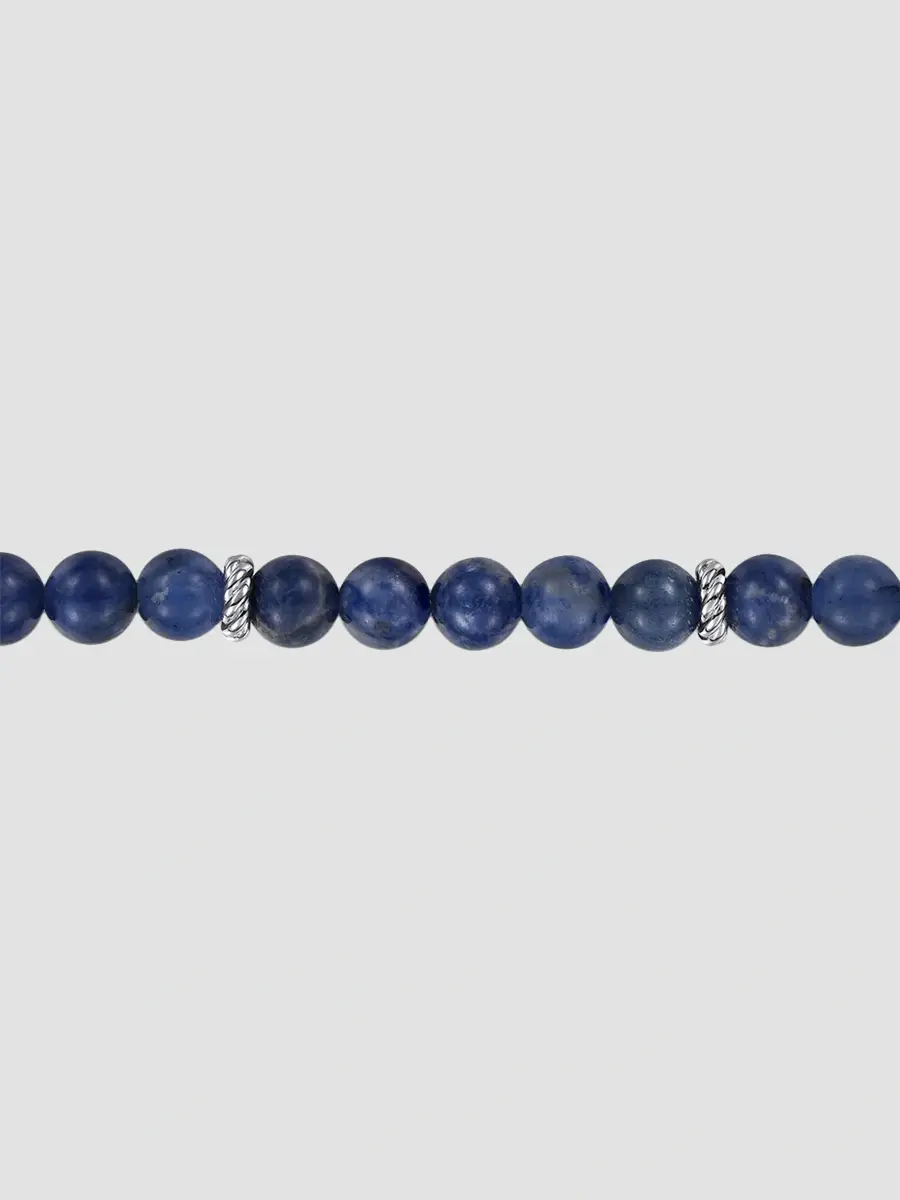 Gabriel & Co Men's Bujukan Sterling Silver & Sodalite Beaded Bracelet | Thumbnail 3 Gabriel & Co Men's Bujukan Sterling Silver & Sodalite Beaded Bracelet | Thumbnail 3