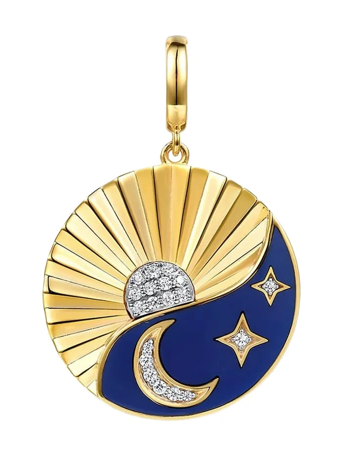 Women's Contemporary 14K Yellow Gold, Enamel & 0.15 TCW Diamond Medallion Women's Contemporary 14K Yellow Gold, Enamel & 0.15 TCW Diamond Medallion