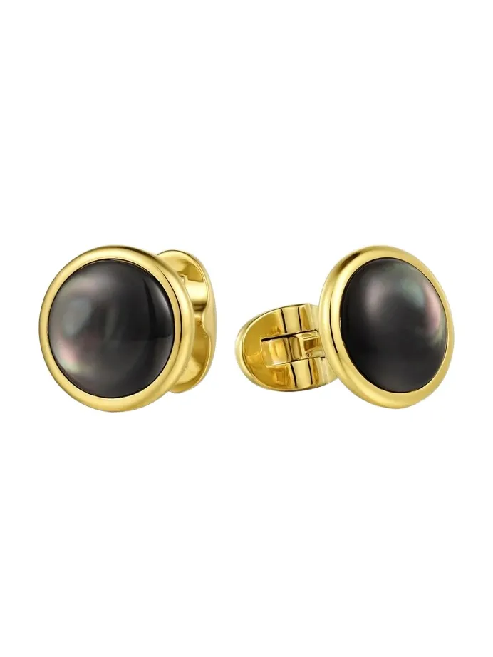 Gabriel & Co Men's Contemporary 14K Yellow Gold & Mother-of-Pearl Round Cufflinks