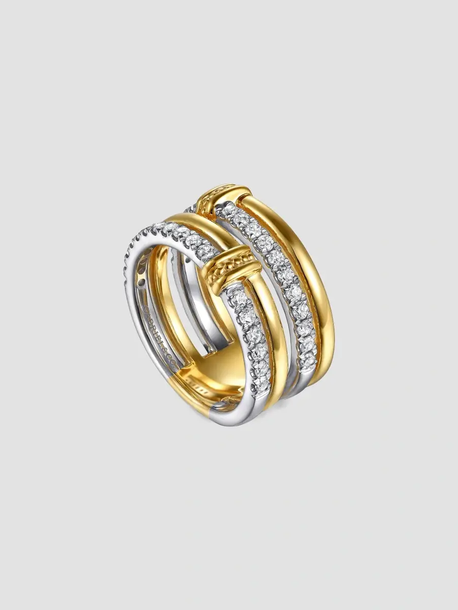 Gabriel & Co Women's Bujukan 14K Two-Tone Gold & 0.60 TCW Diamond Ring | Thumbnail 3 Gabriel & Co Women's Bujukan 14K Two-Tone Gold & 0.60 TCW Diamond Ring | Thumbnail 3