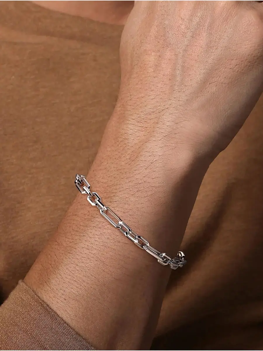 Gabriel & Co Men's Classic Figaro Sterling Silver Chain Link Bracelet | Thumbnail 2 Gabriel & Co Men's Classic Figaro Sterling Silver Chain Link Bracelet | Thumbnail 2