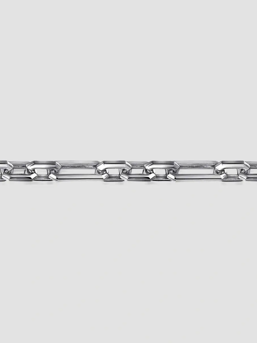 Gabriel & Co Men's Classic Figaro Sterling Silver Chain Link Bracelet | Thumbnail 3 Gabriel & Co Men's Classic Figaro Sterling Silver Chain Link Bracelet | Thumbnail 3