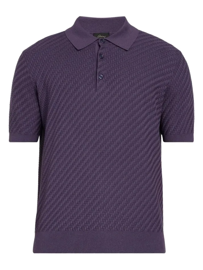 Brioni Men's Trama-Weave Polo Shirt